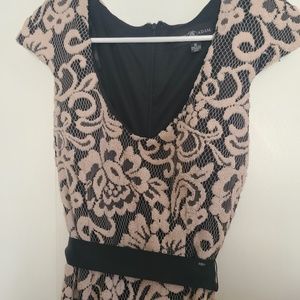 Betsy Adam Lace Mermaid Gown w/ Tie